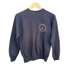 Vintage 80's Peace Back Fader Crewneck Sweatshirt Small 18x25